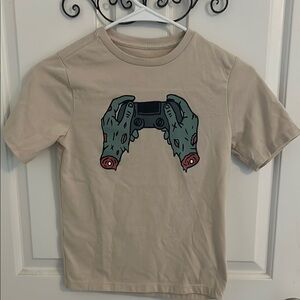 Wonder Nation Tan Short Sleeve Tee with Gamepad Graphic